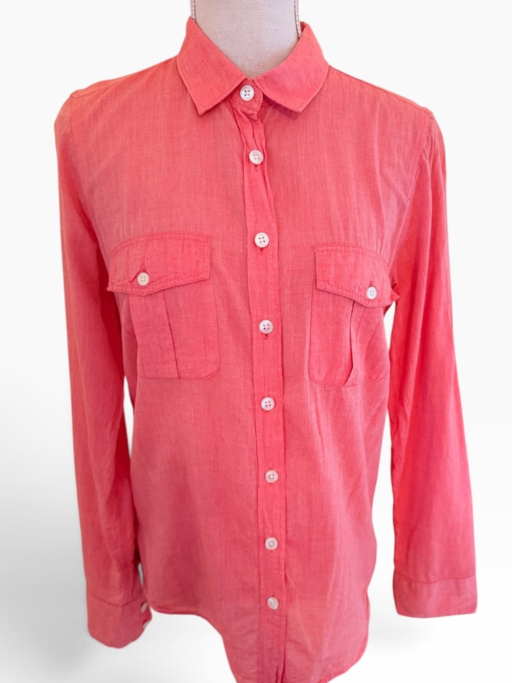 J. Crew Coral "The Perfect Shirt" Cotton Button-Down Shirt M